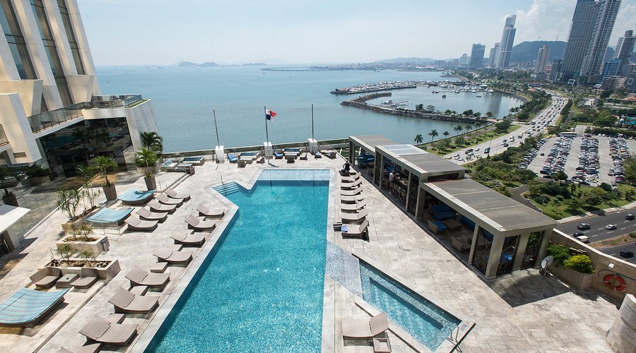 Hilton Panama oceanfront city hotel with modern architecture and skyline views.