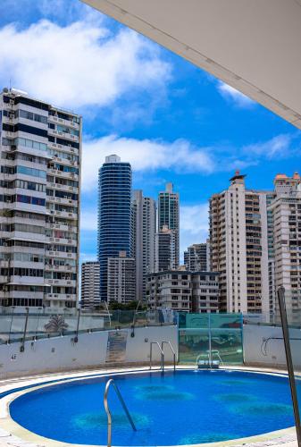 Radisson Decapolis Panama City hotel with modern rooms and city skyline views.