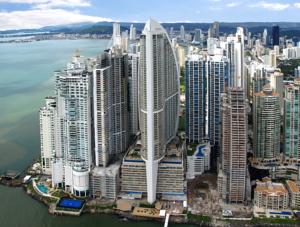 Trump International Hotel & Tower Panama luxury waterfront skyscraper with marina views in Panama City.